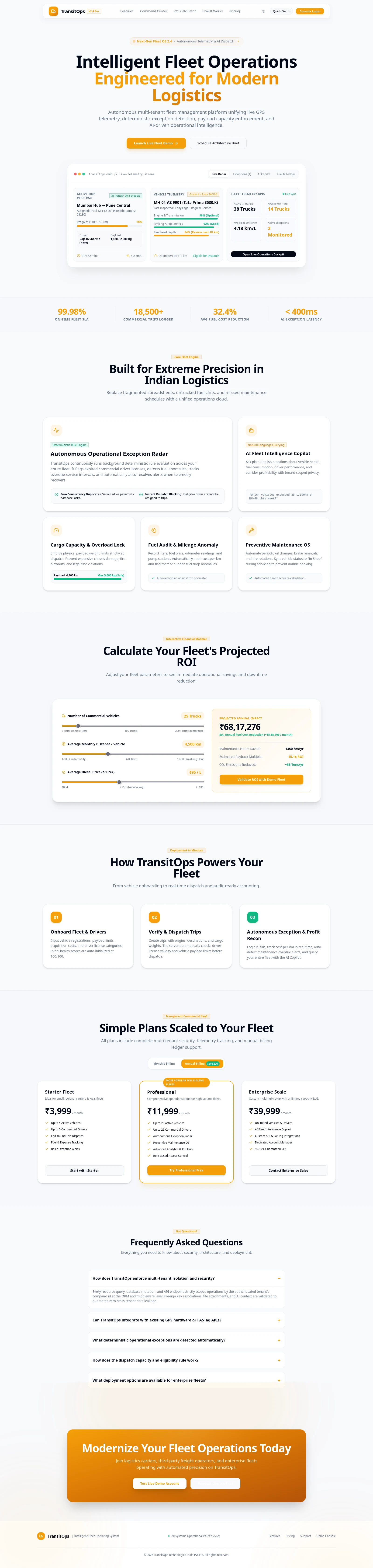 TransitOps interface