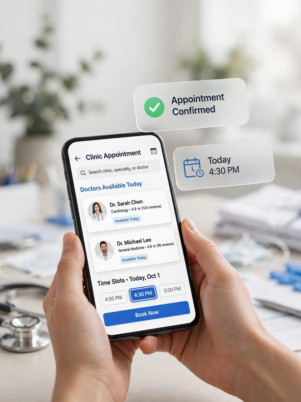 Doctor On Call appointment scheduling interface