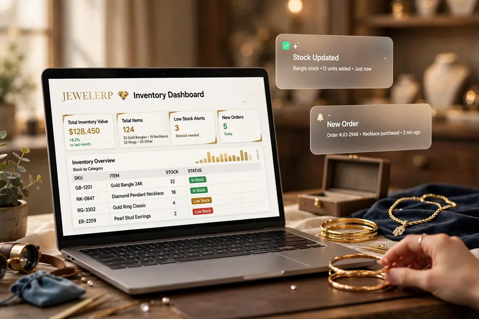 Jewellery ERP SaaS interface