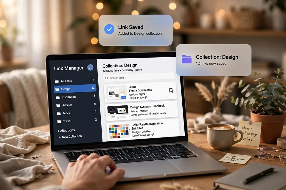 Link Organiser personal link organizer interface preview